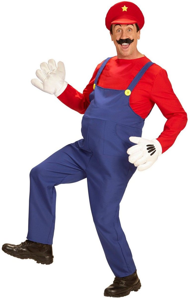 Super Mario Bros Kostuum | Super Loodgieter Mario | Man | Large | Carnaval kostuum | Verkleedkleding